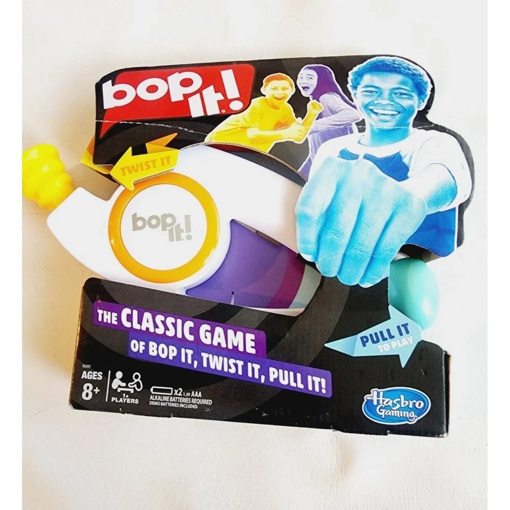 Bop It! Talking Handheld Electronic Game White 2018 Hasbro
